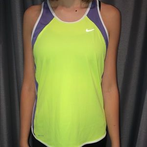 Yellow and purple Nike dri fit women’s tank top